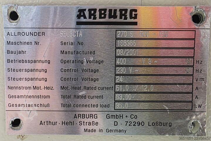 Spritzgießmaschine ARBURG ALLROUNDER 270 S
