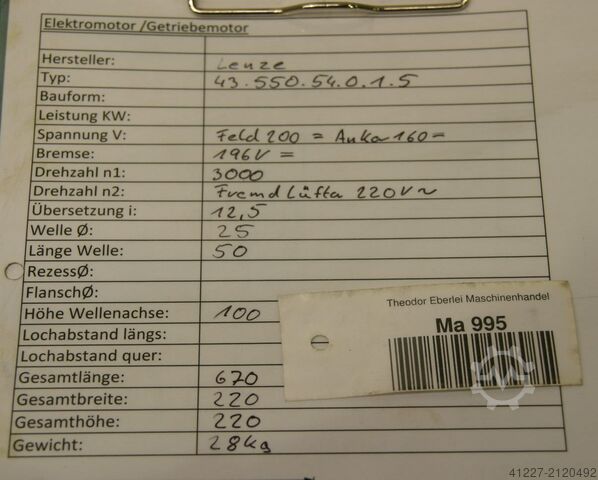 DC gear motor LENZE 43.550.54.0.1.5