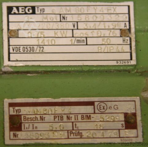 Adjustable gear motor 0.75 kW 17-102 rpm Becker RF-2