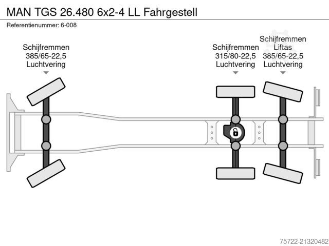 Chassis with cab MAN TGS 26.480 6x2-4 LL Fahrgestell