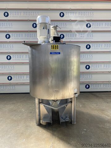 1.000-Liter-Edelstahl-Mischbehälter, stehend, doppelwandig (mit Mantel). NETZSCH 1000 Litre
