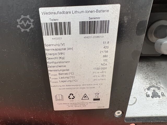 Elektro 4 Rad-Stapler Toyota 8 FBMKT 20/ Akku 99%