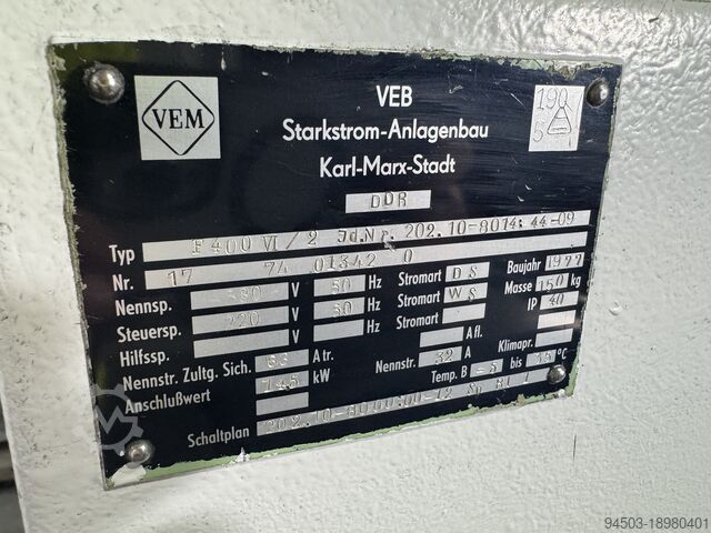 Konsolfräsmaschine WMW "Fritz Heckert" FW400 VI/2