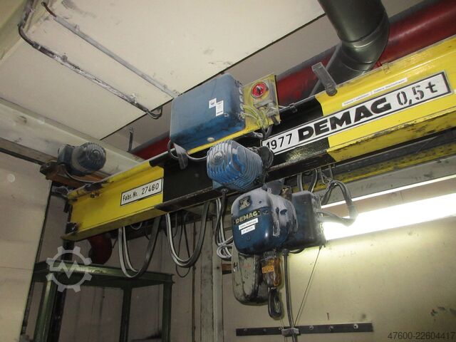 Brückenkran Hallenkran Hängekranbahn Demag 500KG Hängekran Kran Breite 3,5m Kranhimmel Portalkran Kran Spur 3m