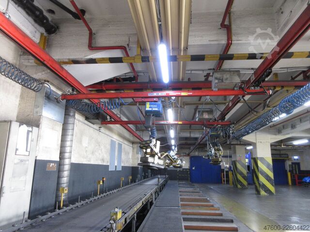 Kranhimmel Kran Hallenkran Kranbahn Demag Portalkran Kran KBK2 26x3,4m KBK II Saugheber Vacuumpumpe 2x 50KG