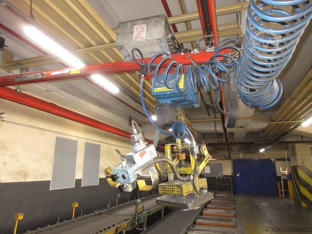 Kranhimmel Kran Hallenkran Kranbahn Demag Portalkran Kran KBK2 26x3,4m KBK II Saugheber Vacuumpumpe 2x 50KG