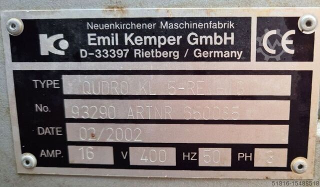 Roll plant Kemper QUDRO KL 5-REIHIG