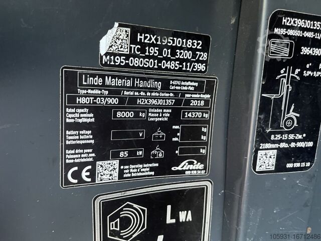 LPG Forklifts Linde H80T-03/900