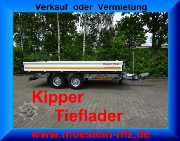Tipper trailer Möslein TTD 11 Weiß  neuer Tandem 3- Seitenkipper Tieflader-- Neufahrzeug --