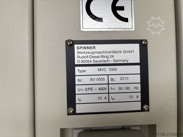 Vertikales Bearbeitungszentrum Spinner MVC 1000