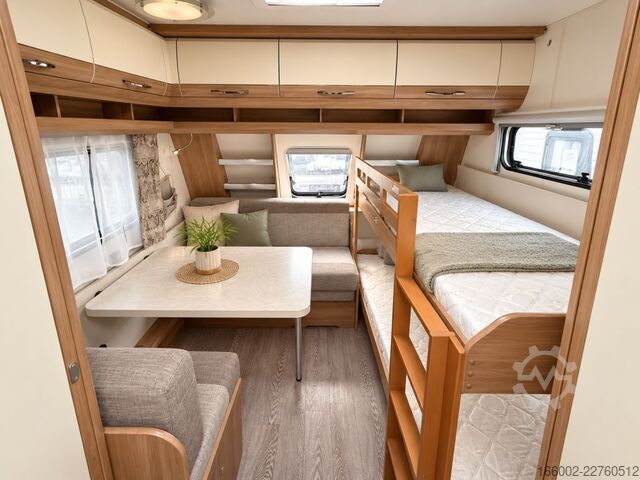 Caravan HOBBY De Luxe 515 UHK Hubbett hinten, Etagenbetten