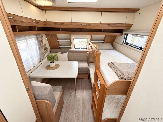 Caravan HOBBY De Luxe 515 UHK Hubbett hinten, Etagenbetten