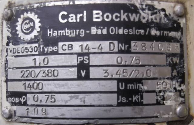 Geared motor 0.75 kW 295 rpm Bockwoldt CB14-4D