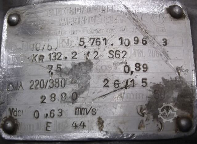 Electric motor 7.5 kW 2880 Rpm VEM KR 132..2/2SG2