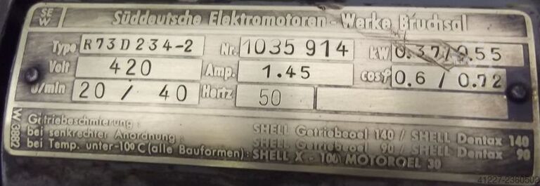 Gear motor 0.37/0.55 kW 20/40 rpm SEW-EURODRIVE R73D234-2
