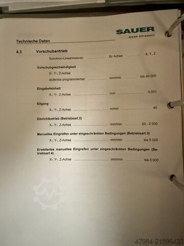 Universal-Bearbeitungszentrum DMG SAUER ULTRASONIC HSC LINEAR 20
