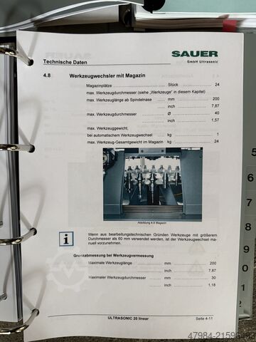 Universal-Bearbeitungszentrum DMG SAUER ULTRASONIC HSC LINEAR 20