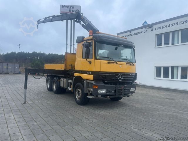 LKW mit Pritsche (offen) MERCEDES-BENZ Actros 3343 MP1 6x4 Pritsche Kran HMF 20.00 20m/