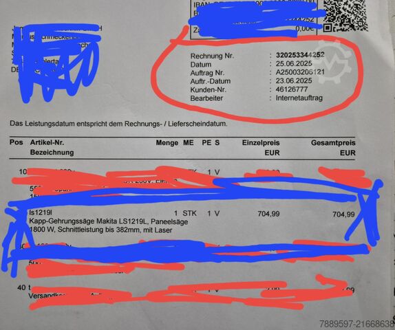 Kappsäge Makita LS1219L