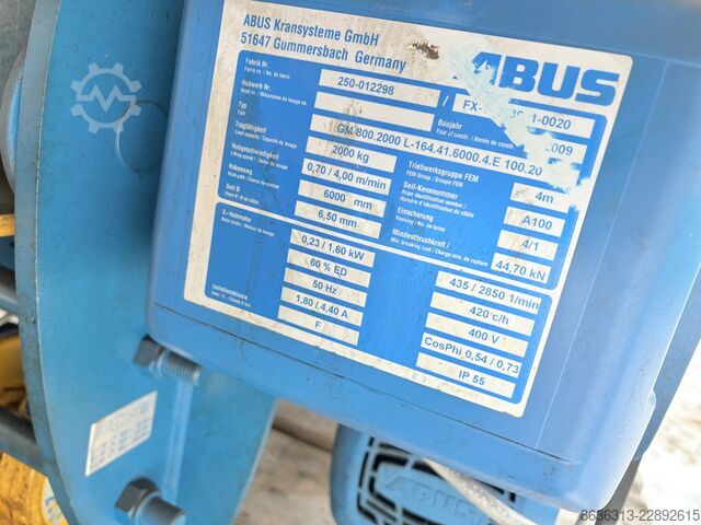 Overhead crane Abus 2000 kg Abus ELV
