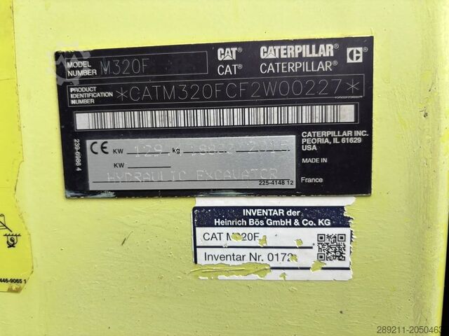 Wheel excavator Caterpillar M 320 F
