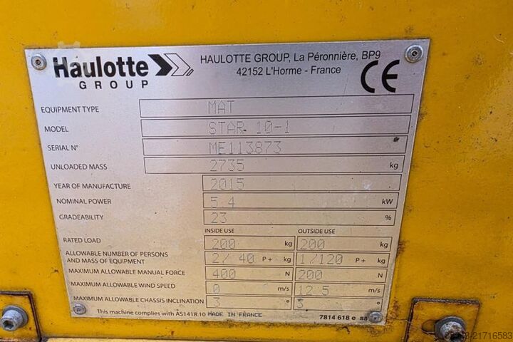 Gelenkteleskoparbeitsbühne Haulotte STAR 10 Electric, 10m Working Height, 3m Reach, 20