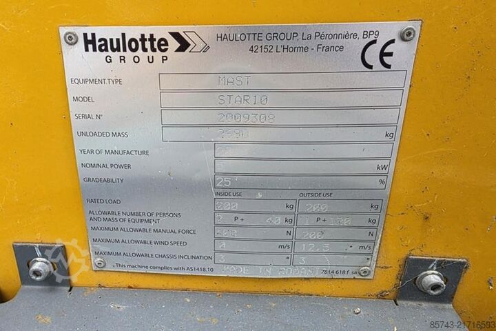 Gelenkteleskoparbeitsbühne Haulotte STAR 10 Electric, 10m Working Height, 3m Reach, 20