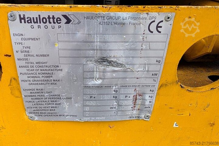 Scissor lift Haulotte Compact 8 As-Is, Electric, 8m Working Height, 350k