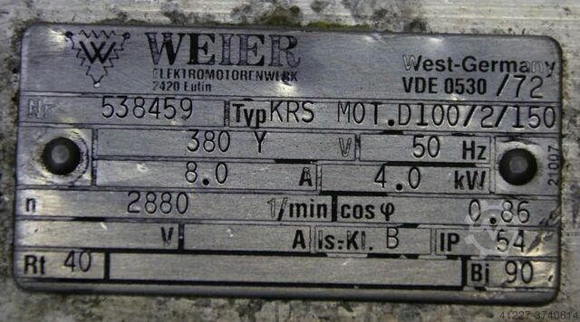 Elektromotor 4 kW 2880 U/min Weier KRS MOT.D100/2/150
