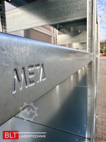 Modular shelf ca. 60,06 lfm. Fachbodenregale META H: 200 cm T: 60 cm , 150 kg pro Ebene