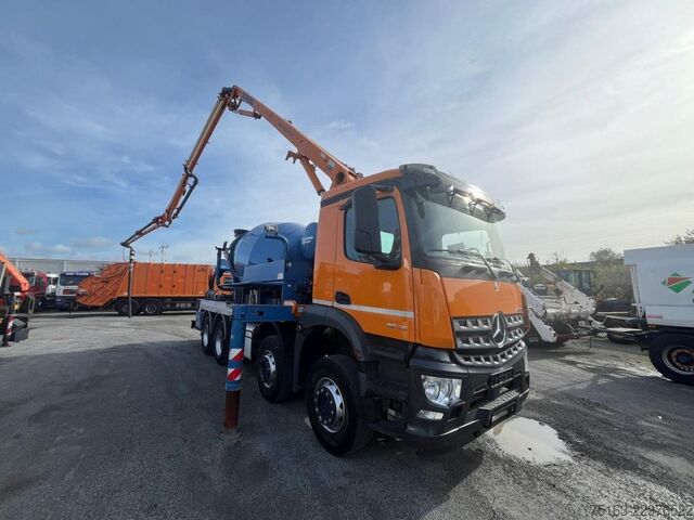 Concrete pump truck MERCEDES-BENZ Arocs 3240 B 8x4 Pumi Schwing Vector deutsch top