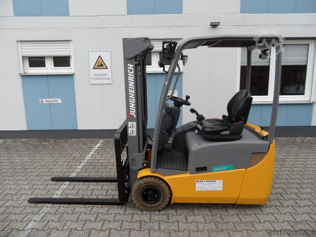 Electric 3-wheel forklift Jungheinrich EFG 115 - unter 2 Meter - NEUE Batterie