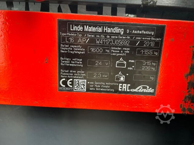 Pedestrian Stacker Linde L16 AP-I