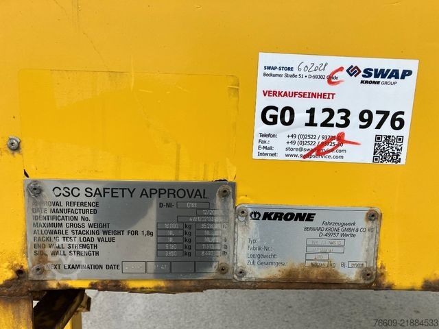 Swap body trailer KRONE Wechselbrücke Koffer