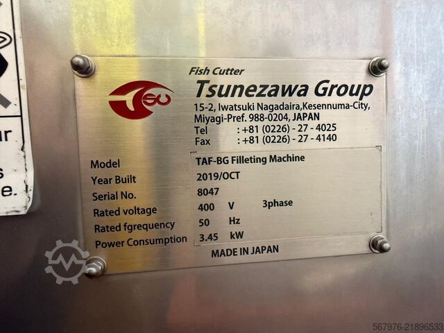 Fish processing machine Tsunezawa Group TAF-BG Filleting Machine