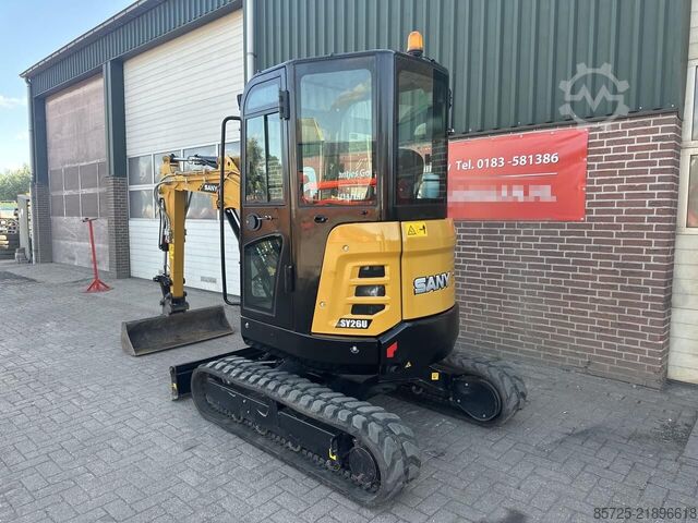 Mini excavator Sany SY26U Cabine - Gebruikt