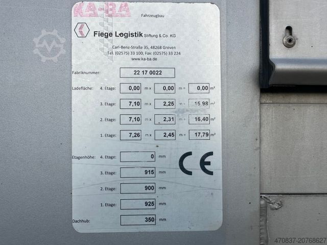 Viehtransporter LKW MERCEDES-BENZ Actros 2563 / Kaba 3 x Stock 50 m²