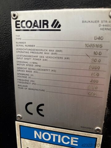 Screw compressor Ecoair D40 ECOAIR D40