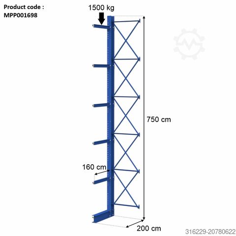 Einseitiges Kragarmregal - gebraucht Stow