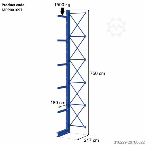 Einseitiges Kragarmregal - gebraucht Stow 