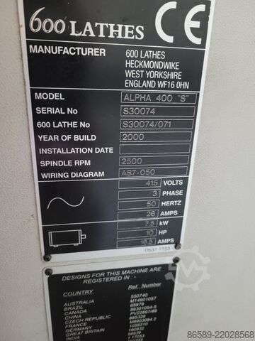 CNC lathe Harrison Alpha 400s