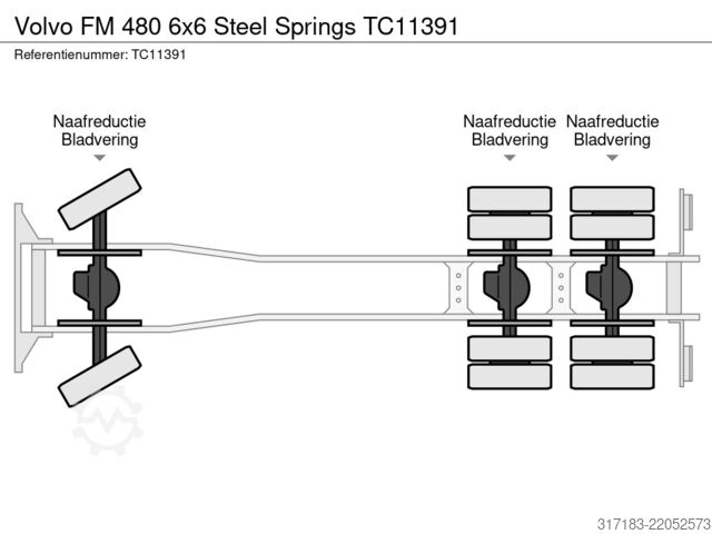 Container transport Volvo FM 480 6x6 Steel Springs