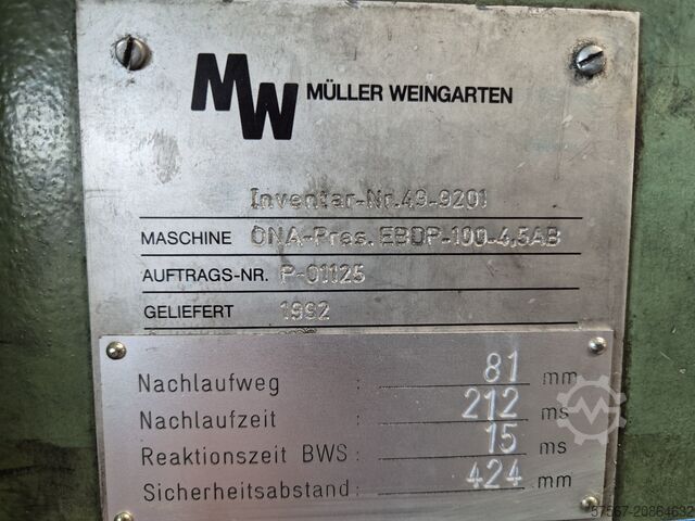 Tryoutpresse ONA-PRES EBd-100- 4,5-AB