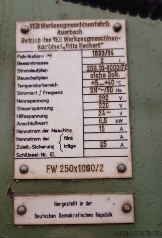 Universal horizontal milling machine Auerbach FW 250 x 1000 / 2