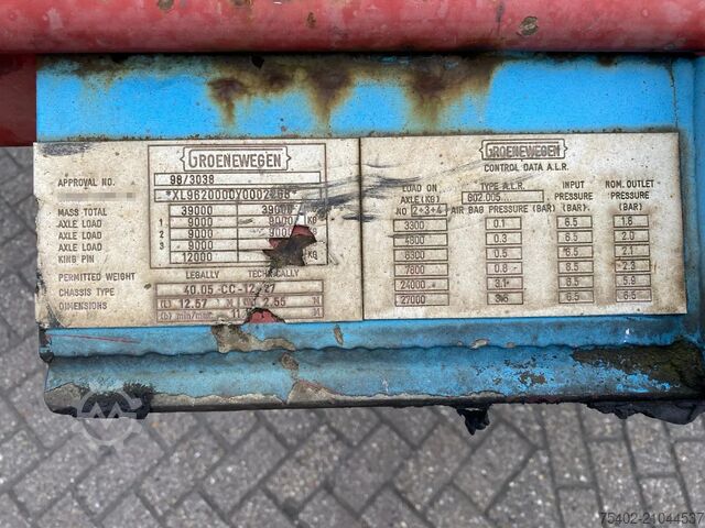 Container transport Groenewegen CC-12-27 / Container Chassis / 40 FT / BPW + Drums