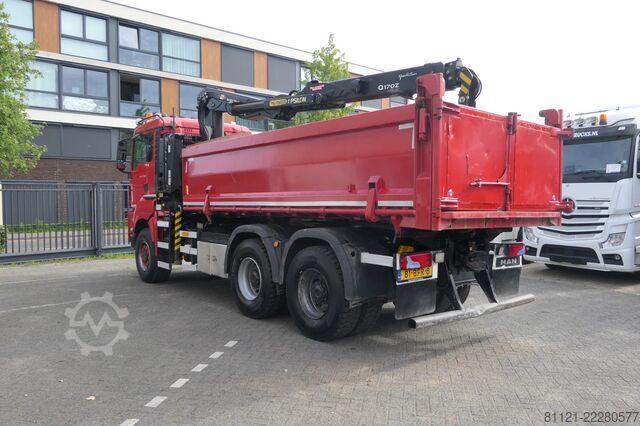 Kipper mit Kran MAN TGS 26.480 | 6X6 | 2 Side Tipper + Hydraulic du...