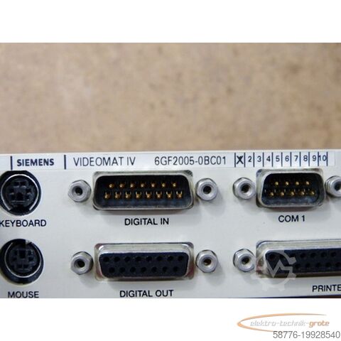 Component Siemens 6GF2005-0BC01 Videomat IV SN: SVP L2 117405