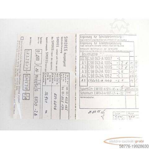 Component Siemens 6RA2617-6MV30-1A Komplettgerät SN:858149 - ! -