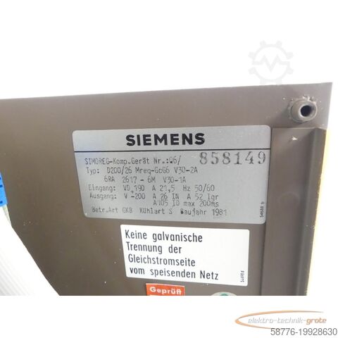 Component Siemens 6RA2617-6MV30-1A Komplettgerät SN:858149 - ! -
