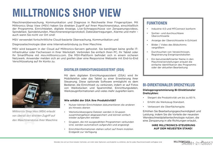 Drehmaschine - zyklengesteuert Milltronics/ Hurco Group (NEU-Maschine) ML26II-80